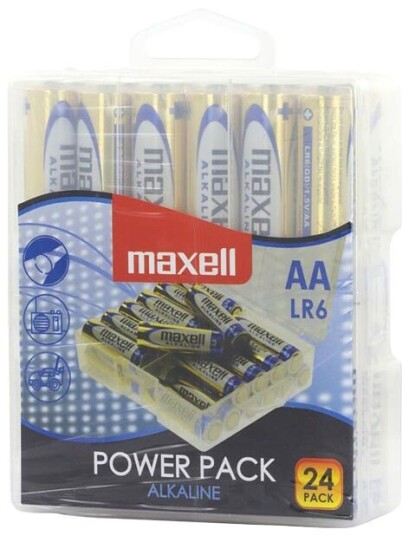 Maxell AA Alkalinske Batterier 1,5V 24-pakk