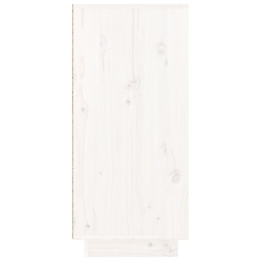 vidaXL Skjenk hvit 110x34x75 cm heltre furu