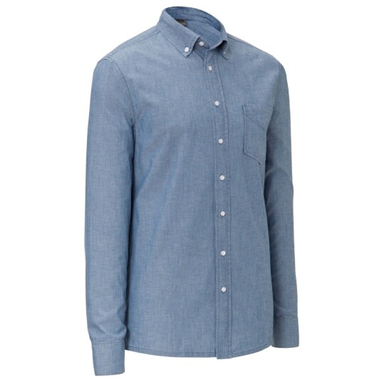 JOBELINE Herreskjorte Chambray langermet; Størrelse 37/38; Blå