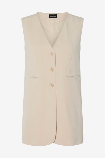 pieces Vest pcKamil SL Vest Beige