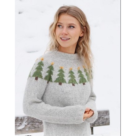 Merry TreesÂ by DROPS Design Genser Strikkeoppskrift str XS XXL