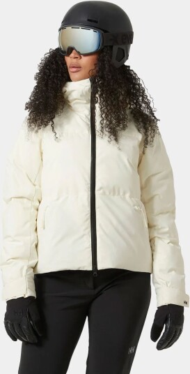 Helly Hansen Nora Kort Boble-skijakke Dame Beige L GrønnL Helly Hansen Nora Kort Boble-skijakke Dame Beige L GrønnL