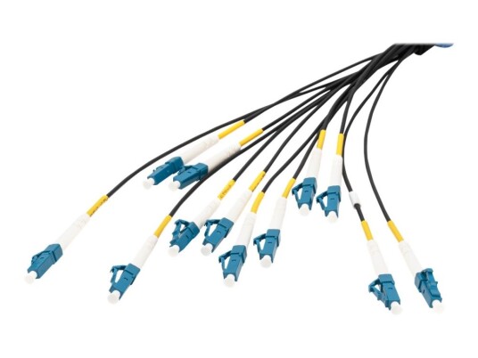 Digitus - Utbruddskabel - Lc/Upc-Enkeltmodus (P) Til Lc/Upc-Enkeltmodus (P) - 100 M - Fiberoptisk - 9 / 125 Micron - G.657.A1/Os2 - Halogenfri Innendørs/Utendørs - Svart