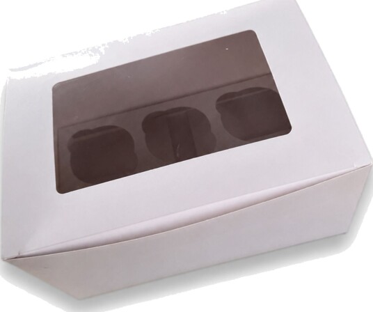 Azucren Høy Cupcake Eske Hvit Til 6 Cupcakes 12cm | Slikkepott.No