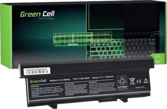 Green Cell Batteri Til Bærbar Pc Tilsvarer: Dell Km742 Dell Km668 Litiumion 9-Cellers 6600 Mah Svart DE35