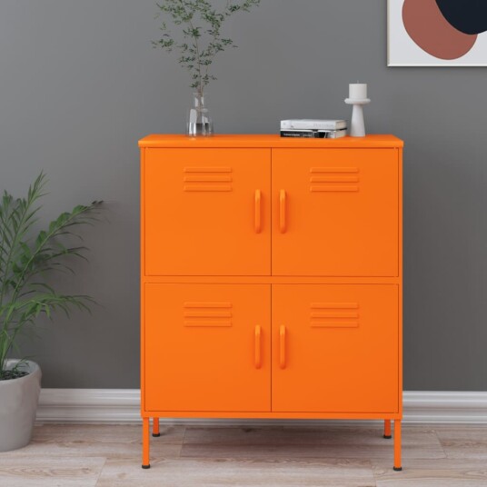 vidaXL Oppbevaringsskap oransje 80x35x101,5 cm stål vidaXL Oppbevaringsskap oransje 80x35x101,5 cm stål