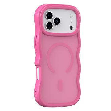 iPhone 17 Pro Bølgekant magnetisk hybrid deksel Varm Rosa