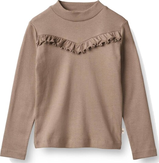 Wheat T Shirt Rib Ls Rosetta Soft Brown (122 / 7 år)