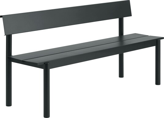 Linear Benk Med Ryggstøtte 170 cm Sort Linear Benk Med Ryggstøtte 170 cm Sort