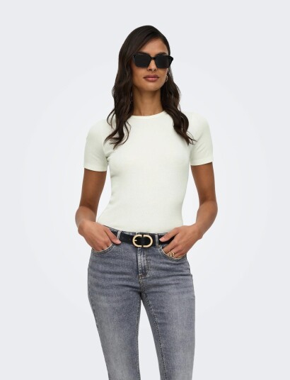 JDY Jdylucky S/S O Neck Top Jrs Noos Cream S