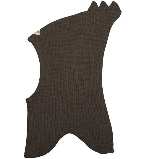 Racing Kids Balaclava - 2-lags - Ull/Bomull - Brun m. Takk - Racing Kids - 3-9 md (62-74) - Balaclava - dobbel