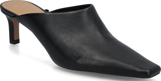Mango Heeled Leather Shoes BLACK 38 Mango Heeled Leather Shoes BLACK 38