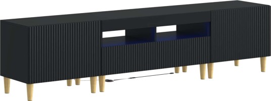 vidaXL 5 delt LED TV skap Svart Konstruert tre vidaXL 5 delt LED TV skap Svart Konstruert tre