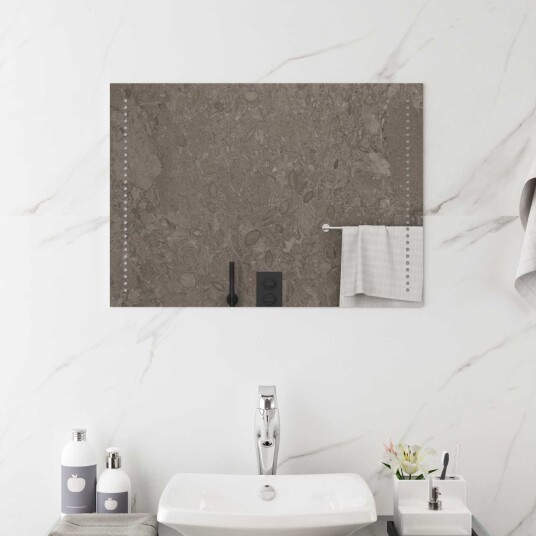 vidaXL LED Badevindu Gjennomsiktig 70 x 50 cm herdet glass Rektangulær