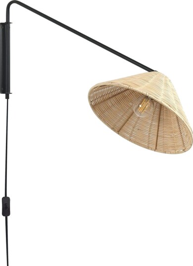 Thirassia Vegglampe E27 - Svart/Natur