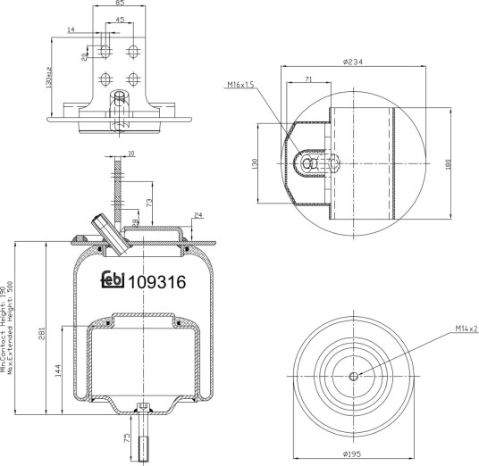 Luftbelg fjæring FEBI BILSTEIN 109316
