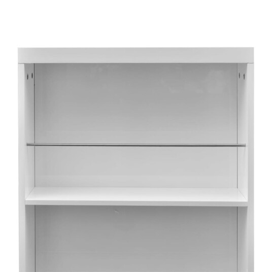 vidaXL Barbord MDF med vinstativ høyglans hvit