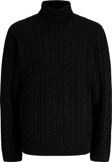 Jack & Jones Jprblucallum Cable Knit Roll Neck Black S