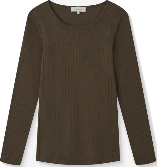 STUDIO FEDER Gertrud Pointelle Blouse BARK XS