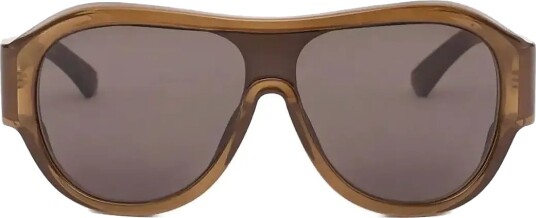 Mango Aviator Sunglasses With Plastic Frame   Brown   ONE SIZE