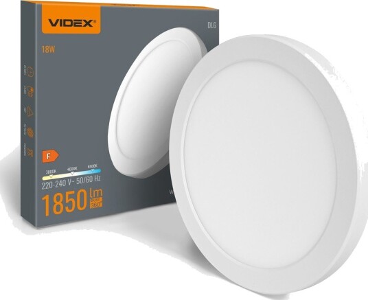 18W LED taklampe CCT   103lm/W IP21 21,7x21,7cm hvit kant justerbar lysfarge innfelt/utenpåliggende   Kulør : Nøytral