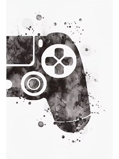 Plakat – Spillplakater / Svart trådløs joystick / 02 Plakat – Spillplakater / Svart trådløs joystick / 02