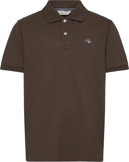 Gant Kids Shield Pique Ss Polo Shirt SHADOW BROWN 122 Gant Kids Shield Pique Ss Polo Shirt SHADOW BROWN 122
