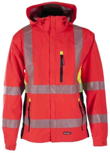 BS Gjøvik Skalljakke, HiVis kl.3 Unisex, Str. 5XL, Rød/Sort BS Gjøvik Skalljakke, HiVis kl.3 Unisex, Str. 5XL, Rød/Sort