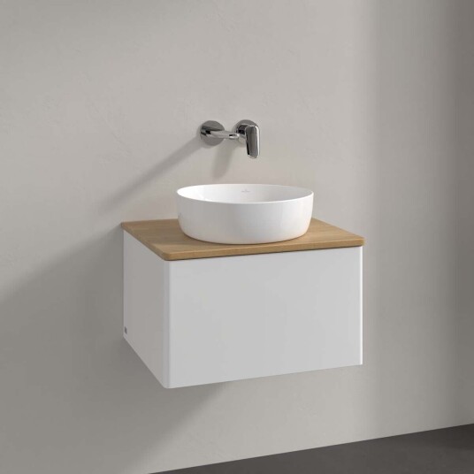 Villeroy & Boch Antao Servantskap med 1 skuff 60x50x36 cm m/lys Hvit Blank/Eik