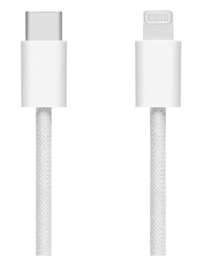 Linocell Flettet USB-C- til Lightning-kabel Hvit 1 m