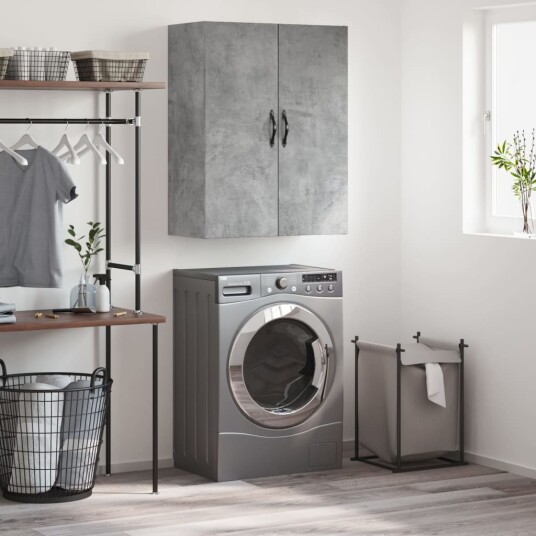  Veggskap betonggrå 69,5x34x90 cm konstruert tre 8721012115675