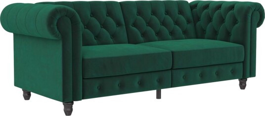 Sovesofa Felix 236x87x83 cm Mørk grønn Fløyel 236x87x83 cm Mørk grønn Fløyel
