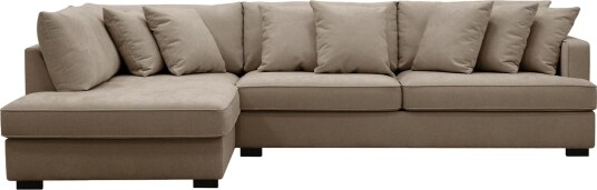Rossita 4 seters Venstrevendt L formet Dyp Sjeselongsofa i Stoff Brun Rossita 4 seters Venstrevendt L formet Dyp Sjeselongsofa i Stoff Brun