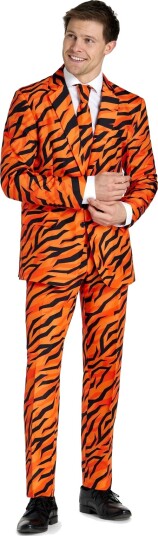 Oppo Orange Tigerstripete Dress til Herre Suitmeister Medium