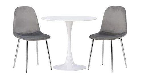 Spisegruppe Venture Home Hamden Ø80 cm med 2 stk Eva Stoler