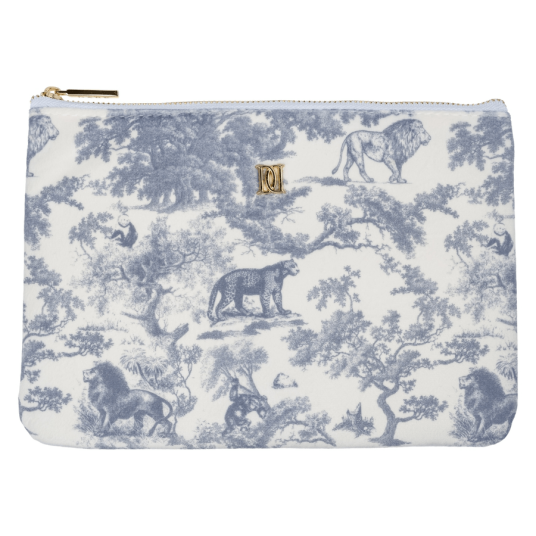 DARK Velvet Small Pouch Country Blue Savannah Pattern
