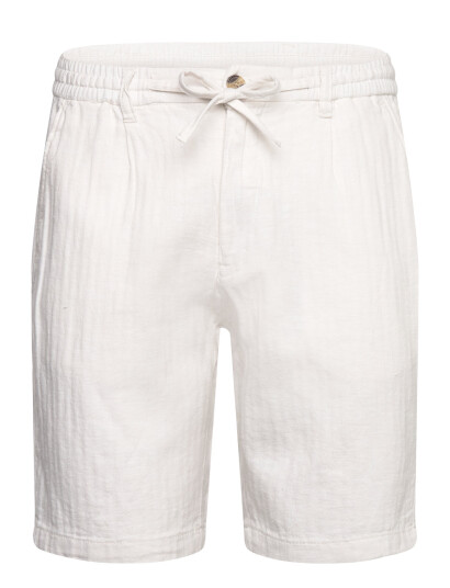 Lindbergh Linen Blend Herringbone Short - White - XXXL
