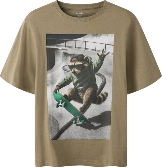 Name It T skjorte NkmVoto Mermaid/Raccoon Skøyter Name It 6 år (116) T skjorte Armygrønn Grønn