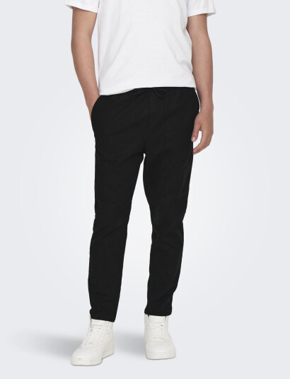 ONLY & SONS Onslinus Crop 0007 Cot Lin Pnt Noos - Black - XS
