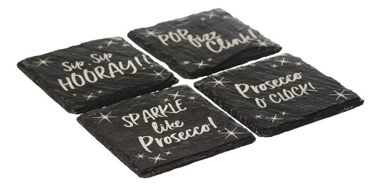 The Just Slate Company Glasunderlag prosecco 4 stk The Just Slate Company Glasunderlag prosecco 4 stk