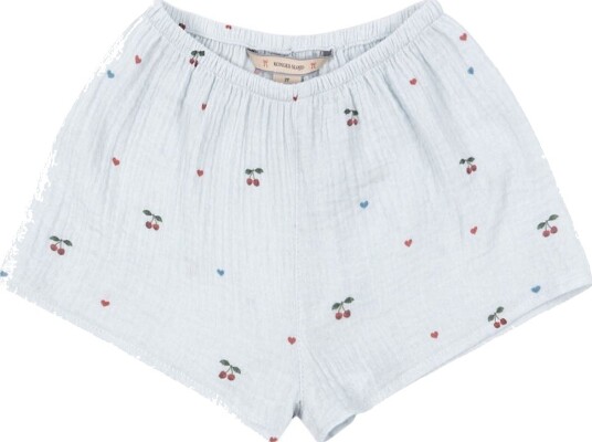 Konges Sløjd Shorts   Coco   Cherry Blue Hjerte   Konges Sløjd   3 år 98   Shorts   Lyseblå