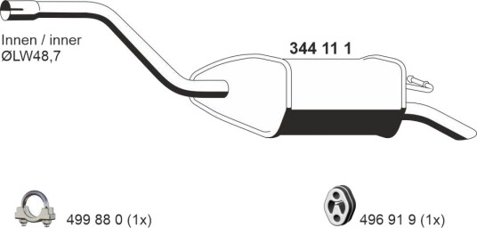 Bakre eksospotte ERNST 344111