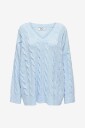 Only - Genser onlJeanett Life L/S Cable V-neck CC - Blå