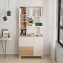 Bokhylle Hanah Home Mood (85,2 x 187,8 x 35 cm) Sand Oak - Sand og eik