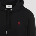 AMI Red Ami De Coeur Hoodie   Black   L