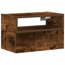  Veggmontert nattbord røkt eik 45x26x28,5 cm 8721158574831