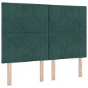  Box Spring Seng med Madrass Mørkegrønn 140x190 cm Fløyel