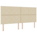  Box Spring Seng med Madrass & LED Krem 200x200 cm Stoff