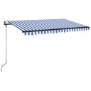 vidaXL Automatisk uttrekkbar markise 450x350 cm blå og hvit