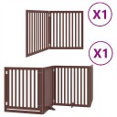 Vidaxl Hundeport Sammenleggbar 6 Paneler Brun 480 cm Poppeltre